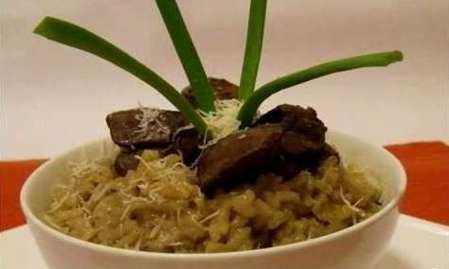 Рецепт ризотто с куриной печенью