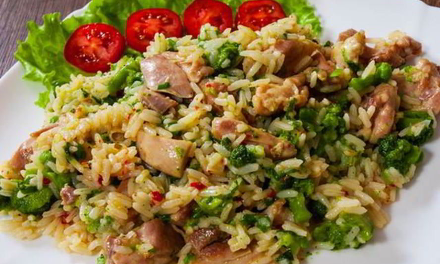 Рецепт ризотто с курицей, грибами и брокколи