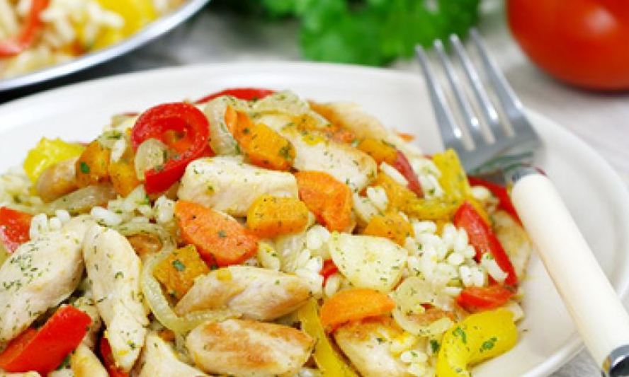 Рецепт ризотто с курицей и овощами