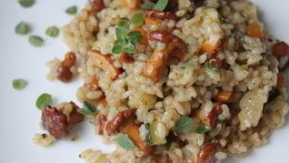 Ризотто с лисичками в сливках