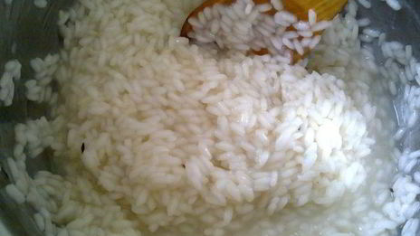 ризотто с мидиями и креветками