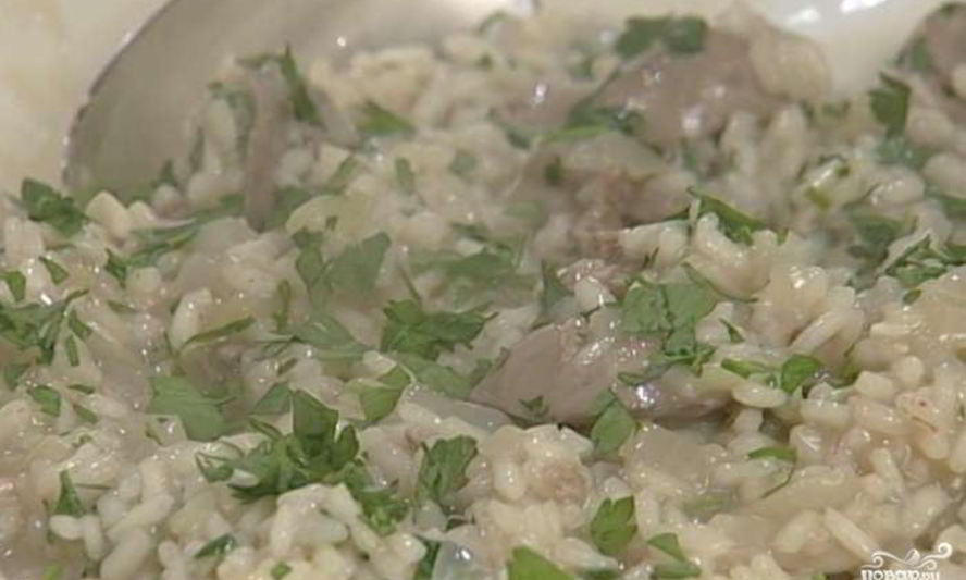 Рецепт ризотто с печенью