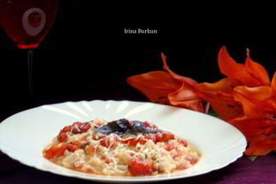 Ризотто с помидорами и базиликом