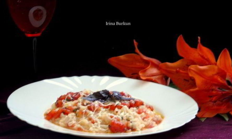 Рецепт ризотто с помидорами и базиликом