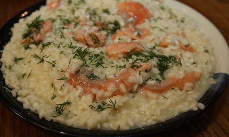 Рецепт ризотто с семгой