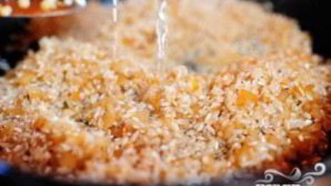 ризотто с уткой и ветчиной