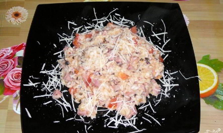 Рецепт ризотто с ветчиной