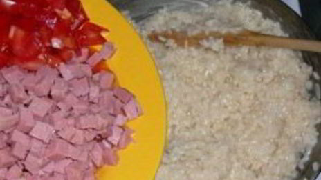 ризотто с ветчиной