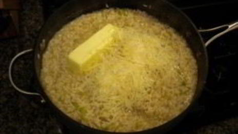 ризотто со шпинатом и козьим сыром