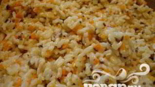 Сливочное ризотто с кубиками овощей и семенами льна