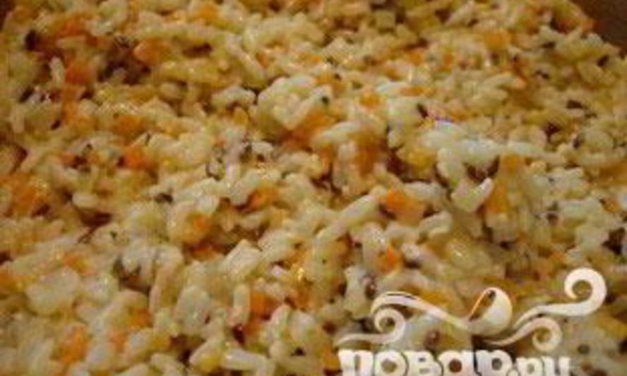 Рецепт сливочное ризотто с кубиками овощей и семенами льна