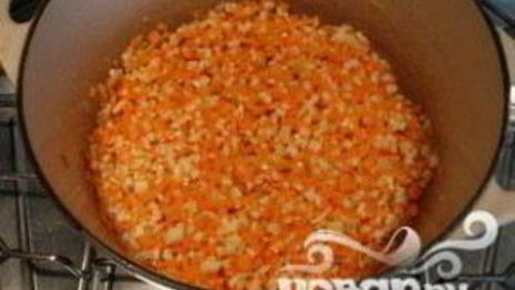 сливочное ризотто с кубиками овощей и семенами льна