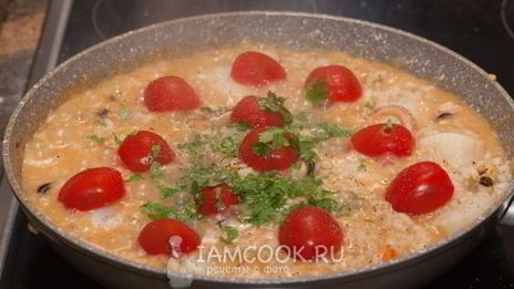 томатное ризотто с морепродуктами