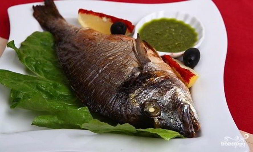 Рецепт дорада с анчоусным соусом