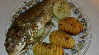 Дорада с запеченым картофелем