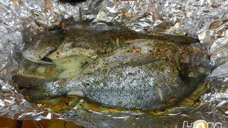 дорада с запеченым картофелем