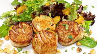 Гребешки с апельсином