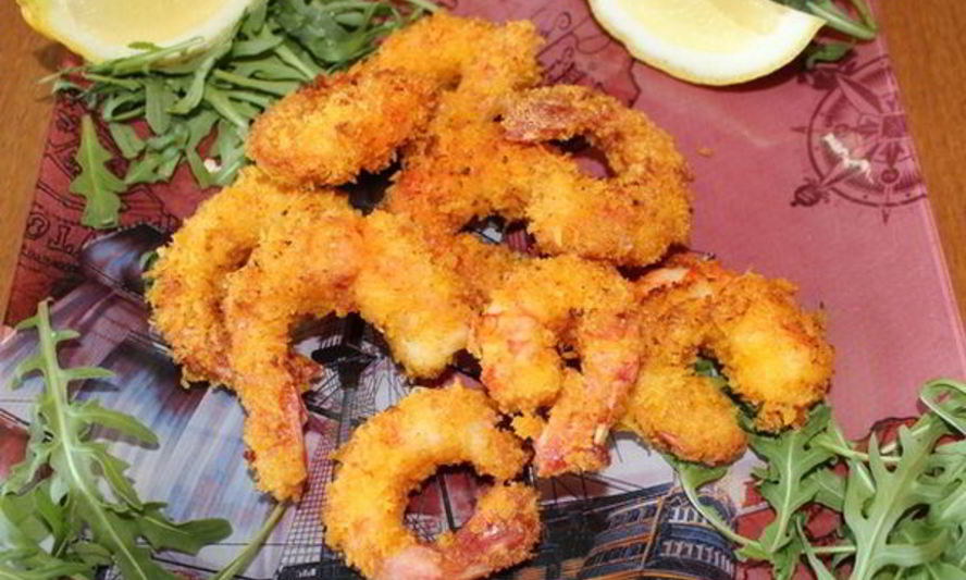 Рецепт креветки в хлебных крошках с сыром