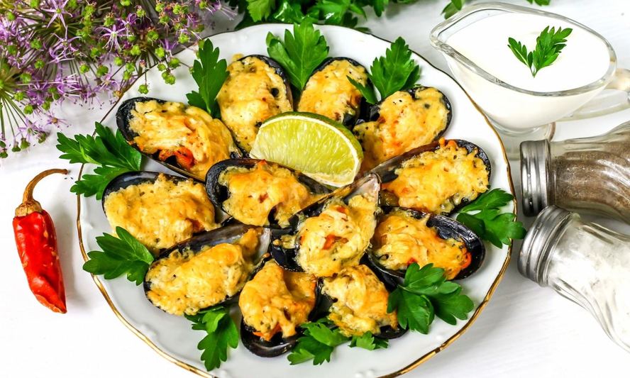 Рецепт мидии запеченные в духовке с сыром