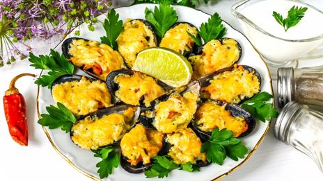 мидии запеченные в духовке с сыром