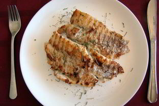 Окунь морской на гриле