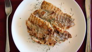 Окунь морской на гриле