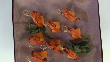 острые креветки с манго