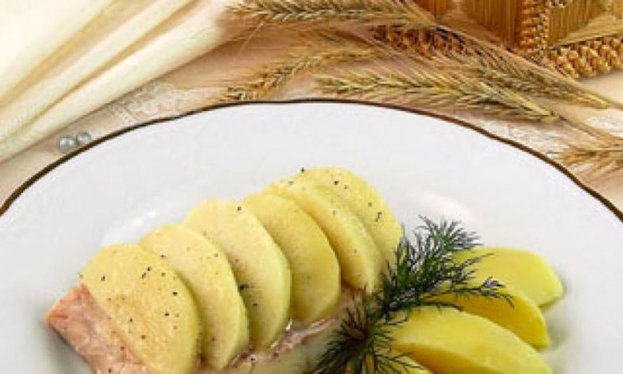 Рецепт паровая рыба с яблоками