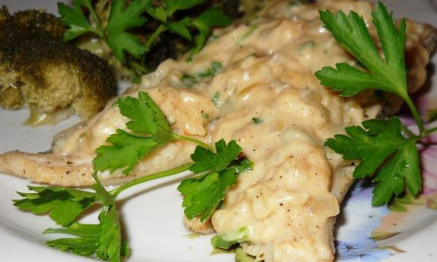 Рецепт рыба на пару под луково-горчичным соусом