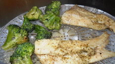 рыба на пару под луково-горчичным соусом