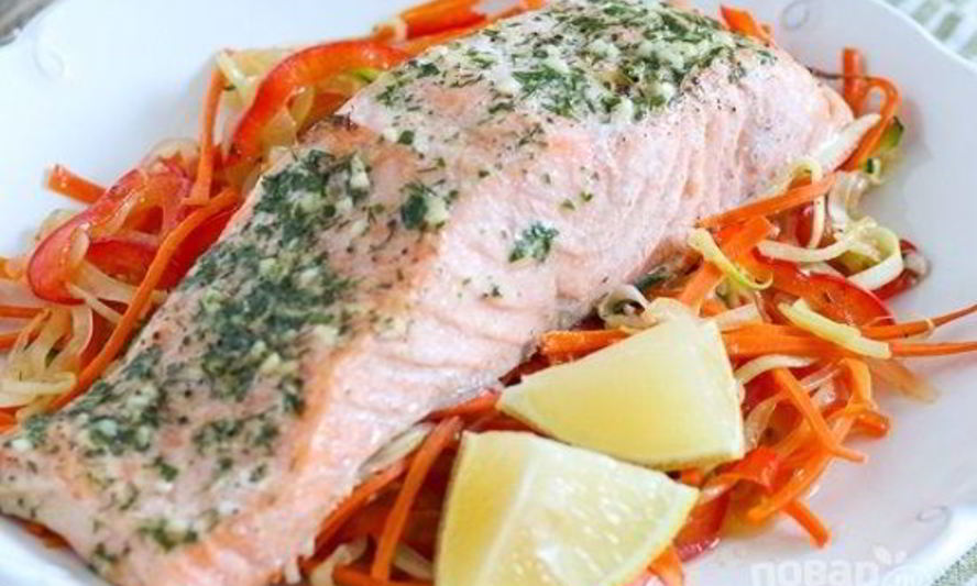 Рецепт рыба в духовке с овощами