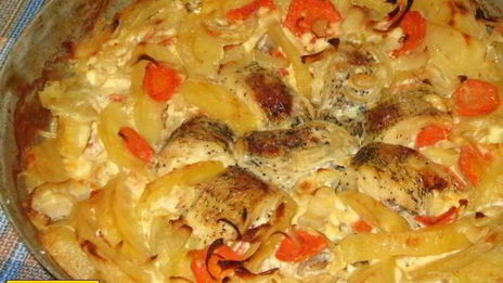 щука с картошкой в духовке со сметаной