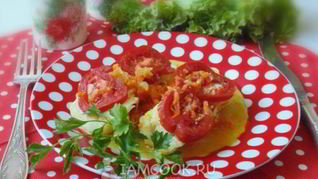 Треска с овощами в фольге