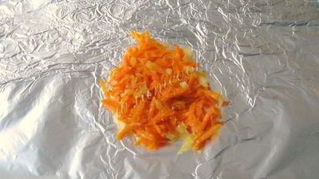 треска с овощами в фольге