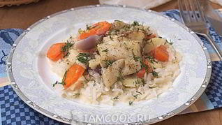 Треска запеченная в сметане