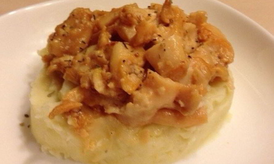 Рецепт трубач, тушеный в сливках