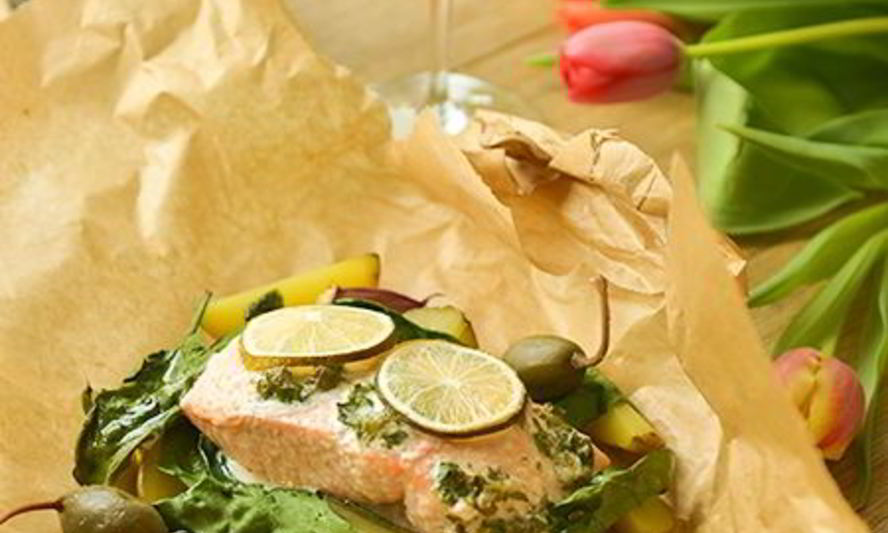 Рецепт запеченный лосось в конверте