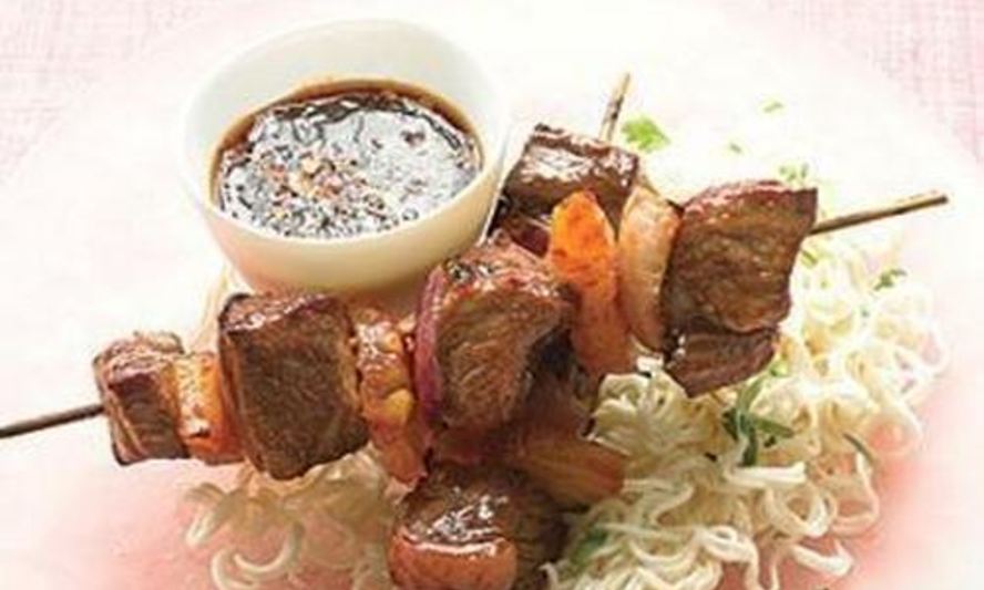 Рецепт азиатский шашлык из говядины с ананасом