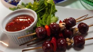 Копченые шашлычки с овощами