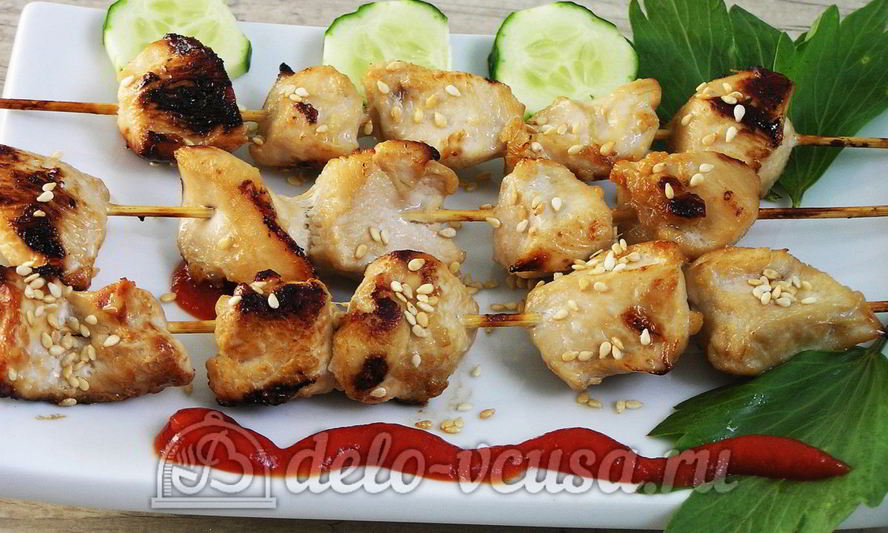 Рецепт куриные шашлычки на шпажках