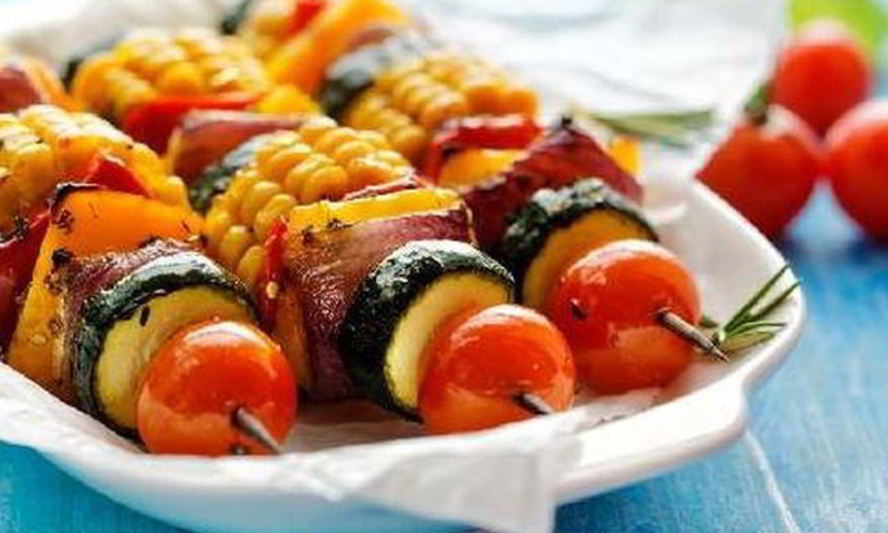 Рецепт овощные шашлычки на гриле