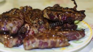 Печень в жировой сетке шашлык на мангале