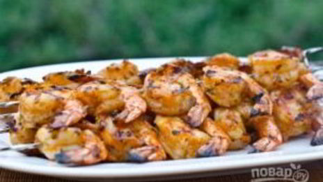 шашлычки из креветок на гриле