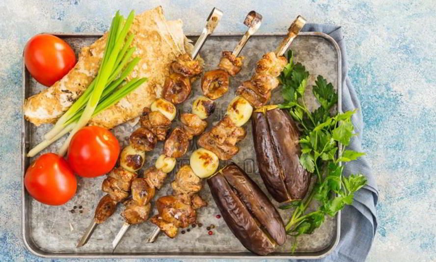 Рецепт шашлык из баранины с баклажанами