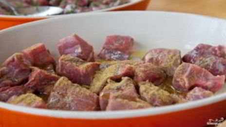шашлык из баранины с овощами