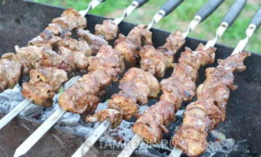 Рецепт шашлык из куриной печени