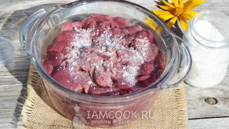 шашлык из куриной печени