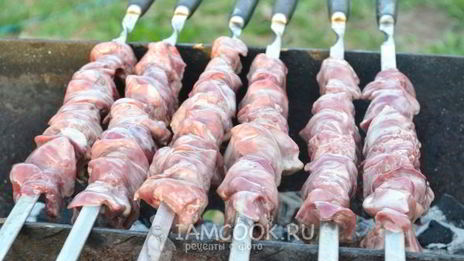 шашлык из куриной печени