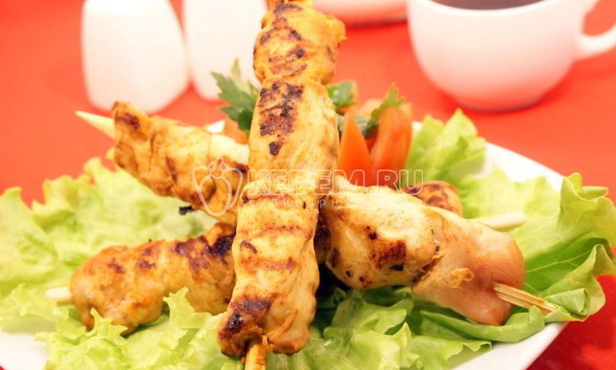 Рецепт шашлык из курицы на сковороде гриль