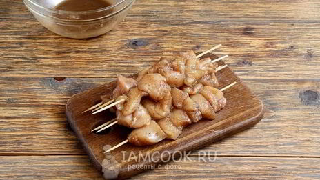 шашлык из курицы на сковороде
